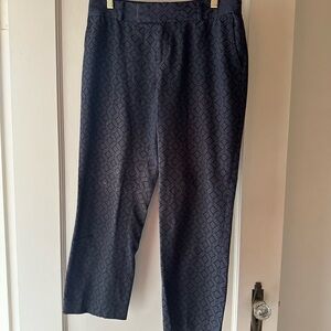 Banana Republic Navy Patterned Cropped Pants